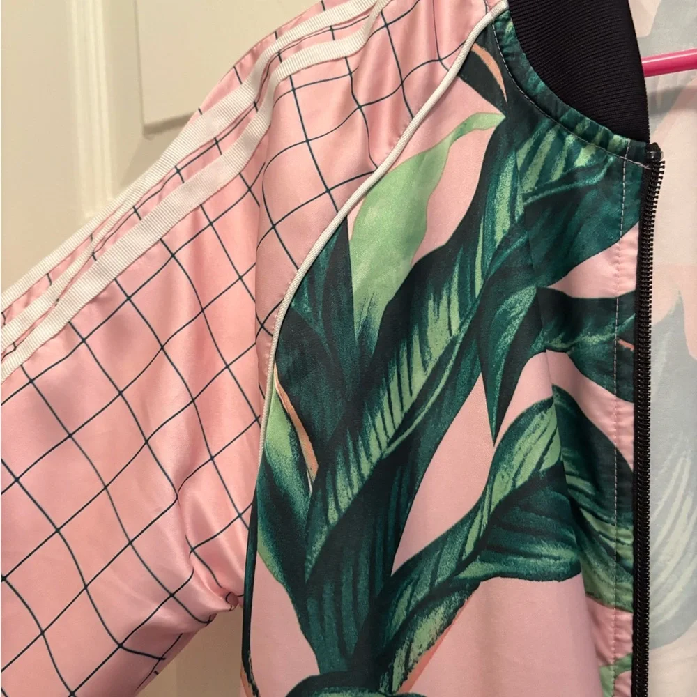 Adidas Tropical Leaf Print Jacket - Pink and Green - Picture 5 of 7